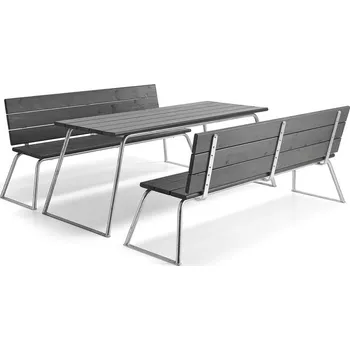 Jídelní set Sestava ARCTIC, stůl + 2 lavice s opěradlem