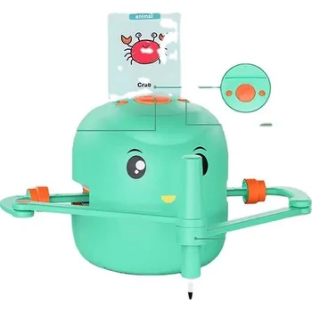Výuková hračka Inteligentní interaktivní kreslící robot pro děti – výuková hračka s 100 kartami, automatickým kreslením a asistovaným učením, zelený