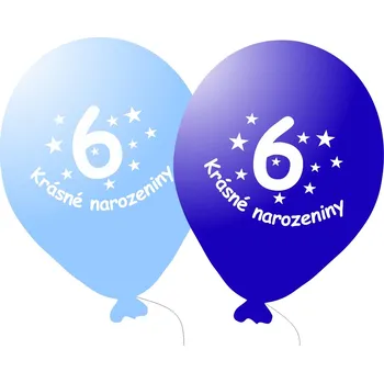 Balónek balonky.cz Balónek modrý KRÁSNÉ NAROZENINY číslo 6 - 5 ks