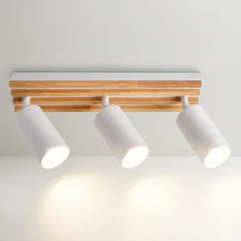 Bodové svítidlo Brilagi - Bodové svítidlo SELE WOOD 3xGU10/30W/230V bílá/dřevo