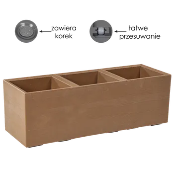 Květináč KVĚTINÁČ KARO 900X300MM DESKA PŘÍRODNÍ DŘEVO*88455