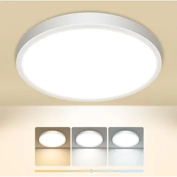 Stojací lampa slochi stropní svítidlo LED stropní svítidlo ploché, 3 barvy - 3000K/4000K/6500K, IP44 vodotěsné