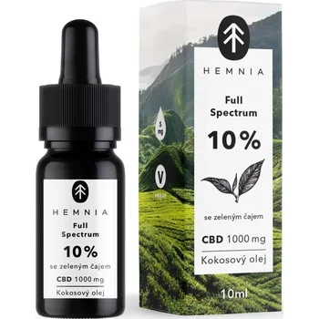 CBD Hemnia MCT olej, 10 % CBD, zelený čaj, 10 ml