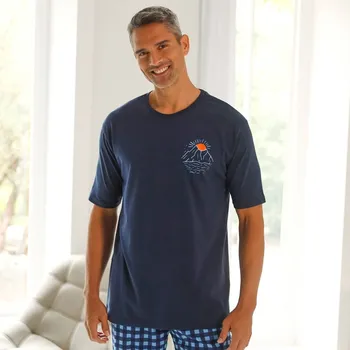 Pánské pyžamo Pyžamové tričko se středovým motivem nám.modrá 97/106