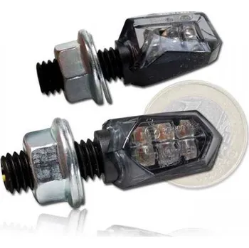 Osvětlení pro motocykl HSM LED blinkry New Nano na motorku, tónované sklo, černá, M8