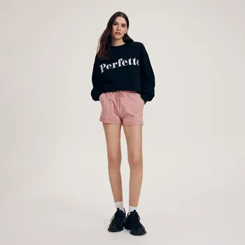 Dámské kraťasy Reserved - Kraťasy z teplákového žerzeje - pudrově růžová - 1640T-39X - 1640T-39X-M