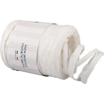 Stuha Poly Rafia standard. 200 m, bílá 6802/01, lýko