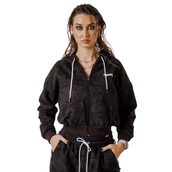 Oblečení a móda Mikina na zip s kapucí POWER 895 tmavě hnědá - L