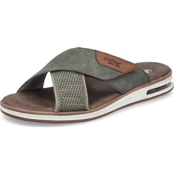 Pánské pantofle Pánské nazouváky RIEKER 29083-52 zelená S6 47