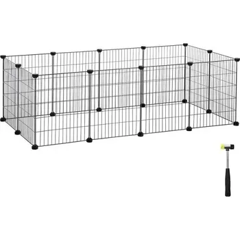 ohrádka pro malé zvíře Ohrádka pro morčata a králíky SONGMICS, černá, 143×73×46 cm