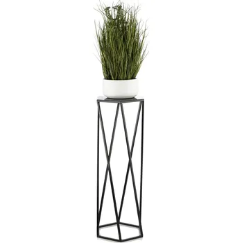 Stojan na květiny STOJAN NA KVĚTINÁČ HEXAGON 70X24X27 CM ČERNÁ