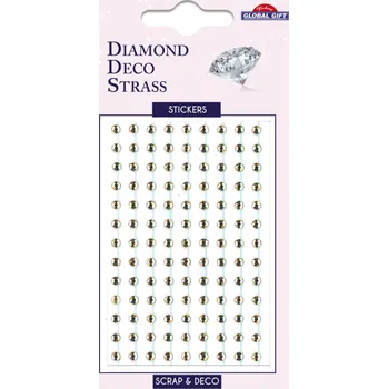 Samolepící dekorace kamínky DDS 160004 Gold strass