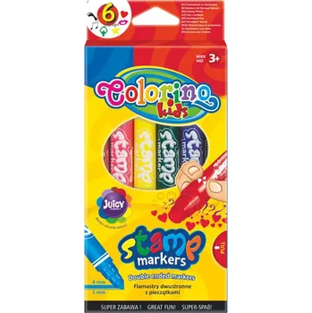 Colorino popisovače Colorino s razítky 6ks oboustranné 559170