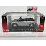 Mini Cooper S Cabrio - stříbrná - Bburago Street Tuners 1:32 (H14-d1)