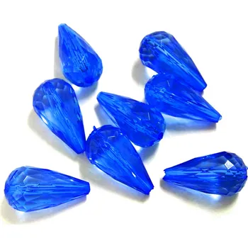 Dětské navlékací korálky Plastový korálek, slza, hruška, barva tmavě modrá, 21x11mm, 20ks/bal.