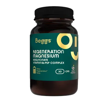 Beggs Magnesium bisglycinate + vitamin B6 P5P Complex 30 cps.