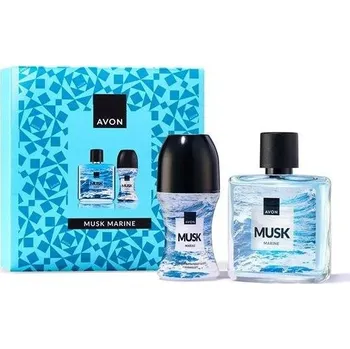 Pánský parfém AVON 2dílná sada Musk Marine – EDT + kuličkový antiperspirant | Svěží mužná vůně pro každý den