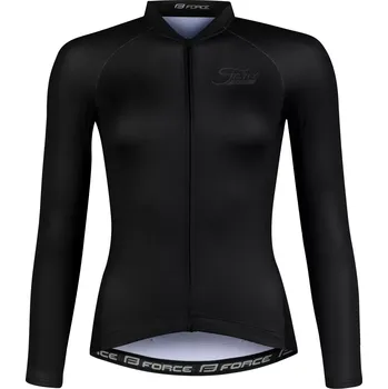 Cyklistické oblečení dres FORCE PURE UNI dlouhý rukáv, černý XL