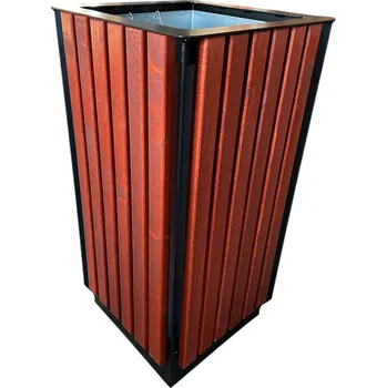 Venkovní odpadkový koš PROFIBA Venkovní odpadkový koš MHD SPECIÁL - tvrdé dřevo