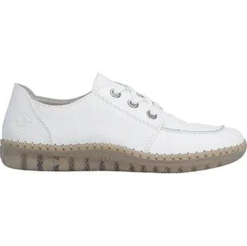 Dámské polobotky Dámské kožené polobotky RIEKER N2402-80 bílé #Velikost: 38