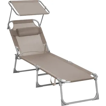 Zahradní lehátko SONGMICS Lehátko, 53x193x29.5cm, hnědé Lehátko na opalování