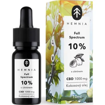 CBD Hemnia MCT olej, 10 % CBD, citrón, 10 ml