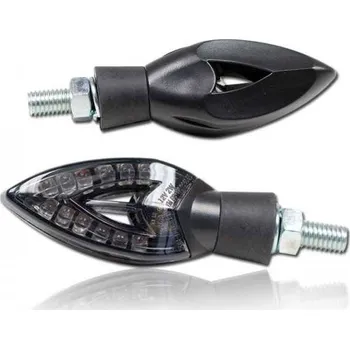 Motodíl HSM LED blinkry Punta na motorku, tónované sklo, černá, M8