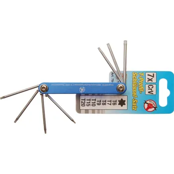 Šroubovák Klíče T-profil T6-T20, v pořadači, sada 7 dílů - BGS 7848