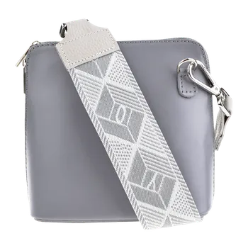 Kabelka NovaKabelka.cz Kožená italská crossbody kabelka Grana Grigia Chiaro s přídavným popruhem