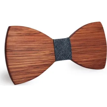 Motýlek Dřevěný motýlek - S jednoduchým motivem, šedý