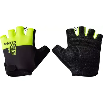 Cyklistické rukavice rukavice FORCE FINE, černo-fluo M