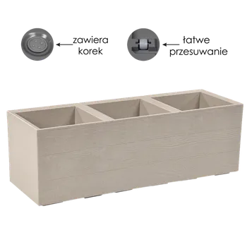 Květináč KVĚTINÁČ KARO 900X300MM DESKA COFFEE LATTE*58460