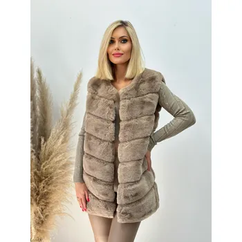 Dámská vesta Kožešinová vesta Clara hnědá Velikost: S-M