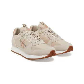 Dámské tenisky Sneakersy Calvin Klein Jeans Runner Sock Laceup Ny-Lth Wn YW0YW00840 Béžová 36