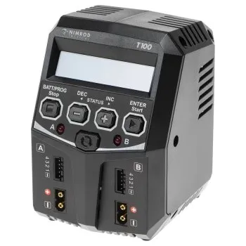 Inteligentní duální nabíječka akumulátorů T100 - Černá