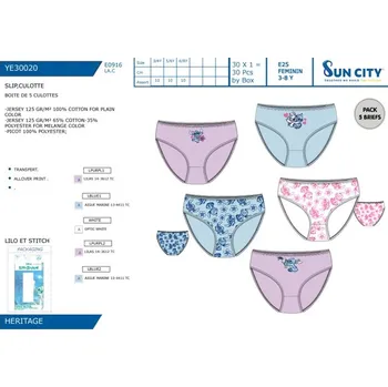 Dívčí kalhotky Stitch - 5 ks v krabičce, vel. 116-128cm