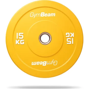 GymBeam Gumový kotouč Bumper 51mm 15 kg 15 kg žlutá