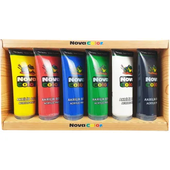 Speciální výtvarná barva Novacolor barvy akrylové NC-2200 sada 6x75ml 473158