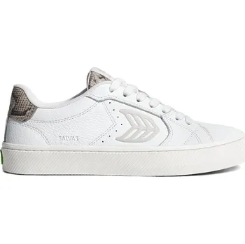 Pánské tenisky Pánské volnočasové boty Cariuma SALVAS White Leather Silver Cloud Logo Snake Skin Print Sneaker
