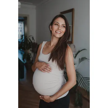 Těhotenská móda Těhotenské a kojící tílko Milky Nap - béžové Velikost: L