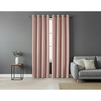 Bytový textil Zatemňovací závěs s kroužky "BLACKOUT" SIERRA 135x250 cm růžová (cena za 1 kus) MyBestHome