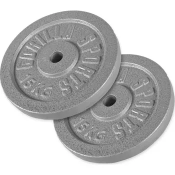 Gorilla Sports Sada litinových závaží 30 kg, 2 x 15 kg
