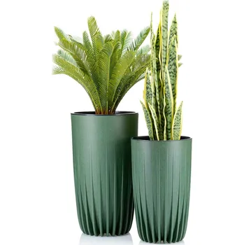 Květináč PLASTOVÝ KVĚTINÁČ STRIPPED ECO 51X30 CM ZELENÁ