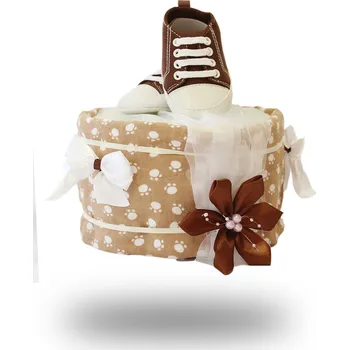 plenkový dort Jednopatrový dárek do porodnice pro chlapce – čokoládový