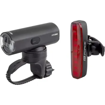 Cyklosvítilna světla sada FORCE PIPE USB přední+zadní
