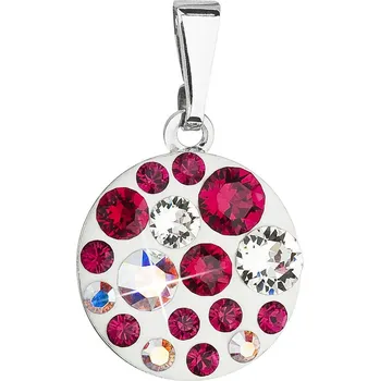 Přívěsek Evolution Group s.r.o. Přívěsek bižuterie se Swarovski krystaly červený kulatý 54023.3 ruby