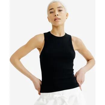 Pánské tričko DECATHLON Dámské vroubkované tílko Elementals S ČERNÁ