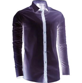 Pánská košile Prodloužená košile šedá slim fit Assante 20719, Velikost 37/38 (S)