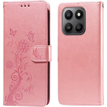 Pouzdro na mobilní telefon Flowery knížkové pouzdro Honor 400 Smart 5G/4G/Honor X7d - růžové