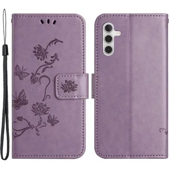 Pouzdro na mobilní telefon Flower knížkové pouzdro na Samsung Galaxy A54 5G - fialové